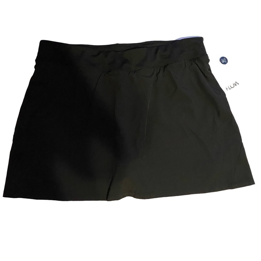 NWT‎ Ebb & Flow Women Black Built In Bike Short Swim Swimsuit Skort Skirt Sz 3X